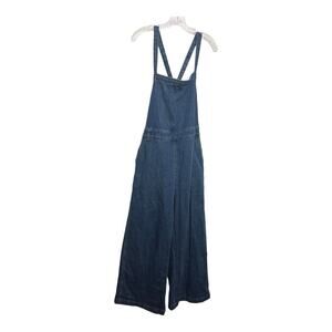 MADEWELL Wide Leg Crop Criss Cross Tie Zip Back Jumpsuit Overalls XL Hippie